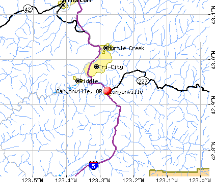 Canyonville, OR map
