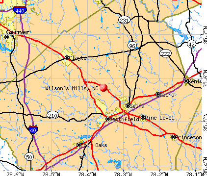 Wilson's Mills, NC map