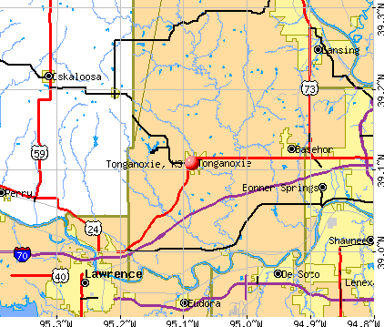 Tonganoxie, KS map
