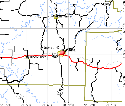 Winona, MO map