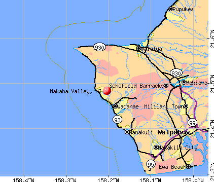 Makaha Valley, HI map