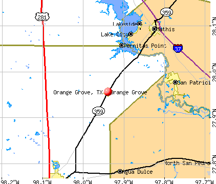 Orange Grove, TX map