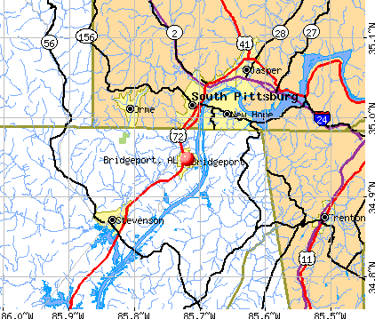 Bridgeport, AL map