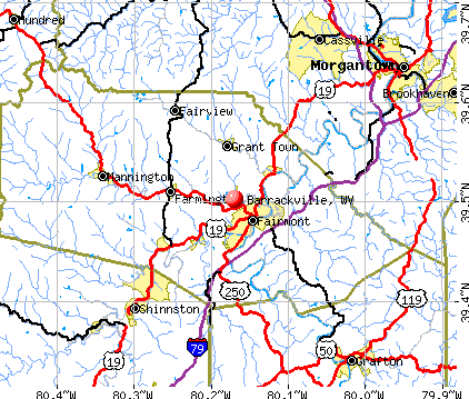 Barrackville, WV map