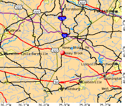 Honey Brook, PA map