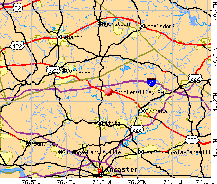 Brickerville, PA map