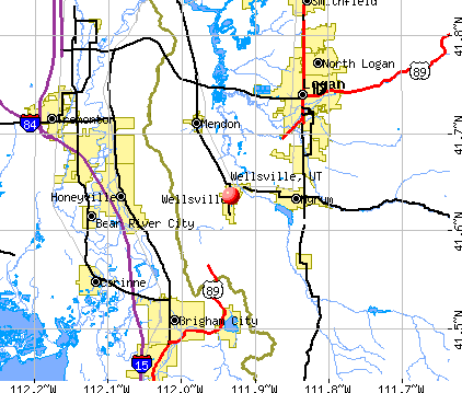 Wellsville, UT map