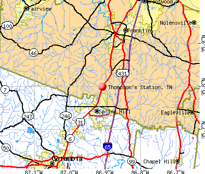 Thompson's Station, TN map