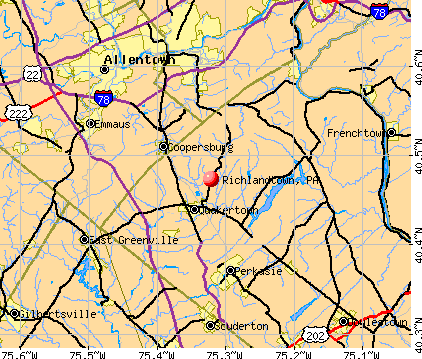 Richlandtown, PA map