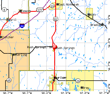 Rush Springs, OK map