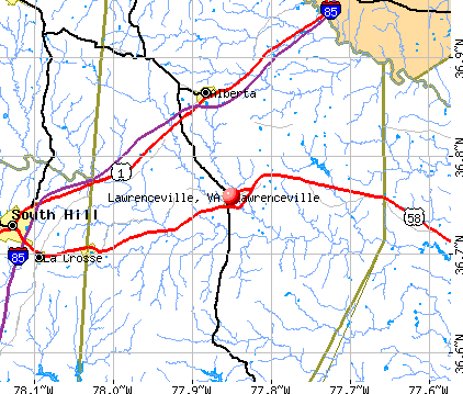 Lawrenceville, VA map