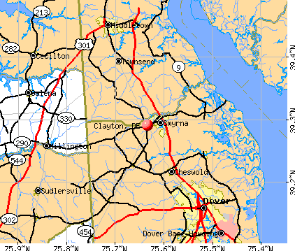 Clayton, DE map