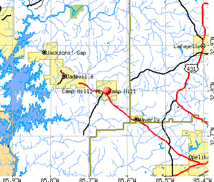 Camp Hill, AL map