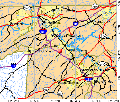 Gray, TN map