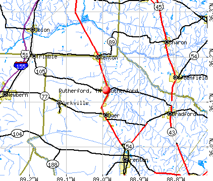 Rutherford, TN map