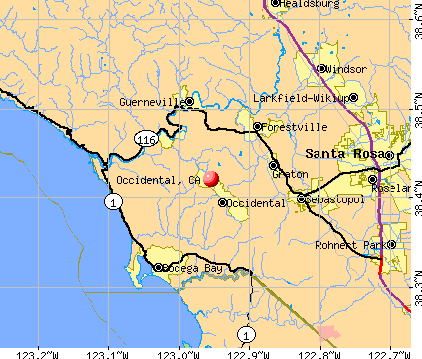 Occidental, CA map
