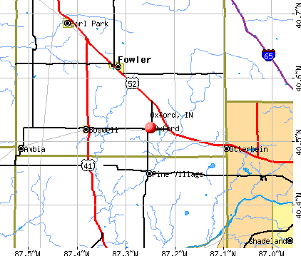Oxford, IN map