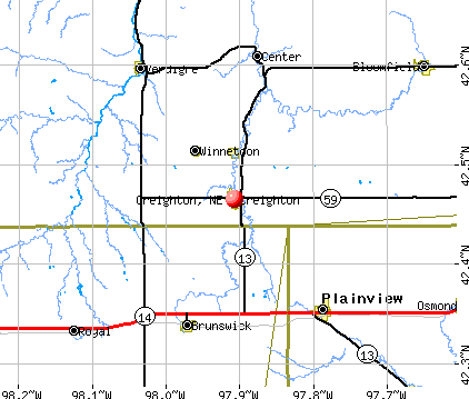 Creighton, NE map