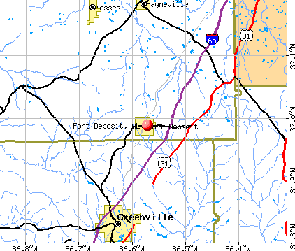 Fort Deposit, AL map