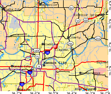Claycomo, MO map