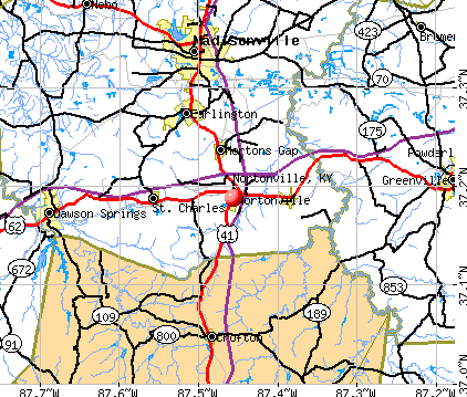Nortonville, KY map