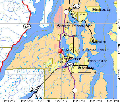 Erlands Point-Kitsap Lake, WA map