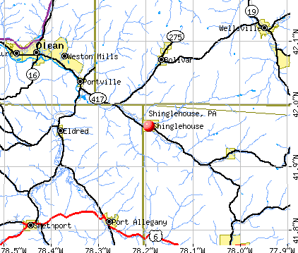 Shinglehouse, PA map