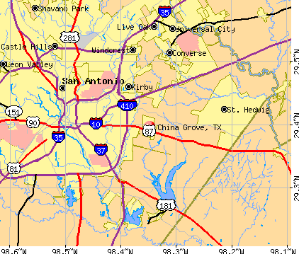 China Grove, TX map