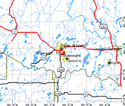 Stambaugh, MI map