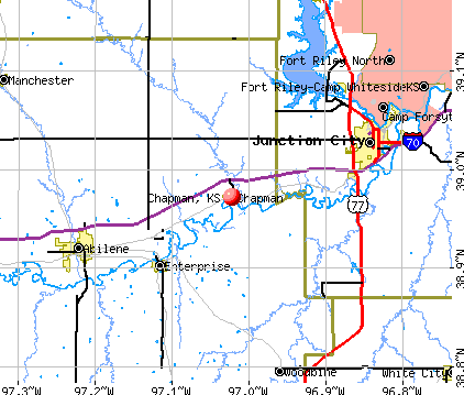 Chapman, KS map