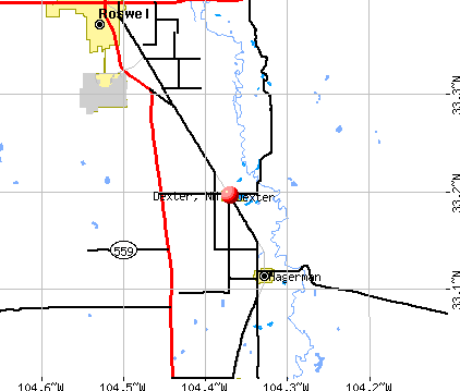 Dexter, NM map