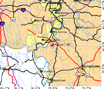 Hiller, PA map