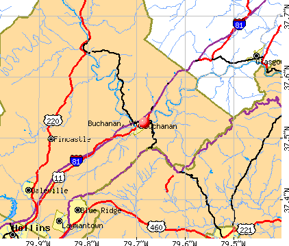 Buchanan, VA map