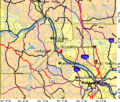 Leetsdale, PA map