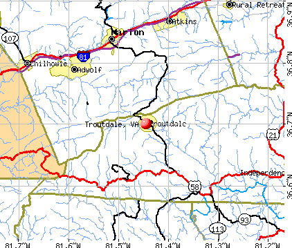 Troutdale, VA map