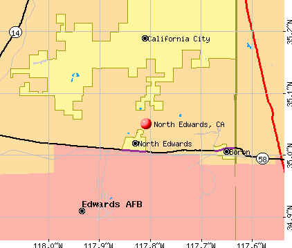 North Edwards, CA map