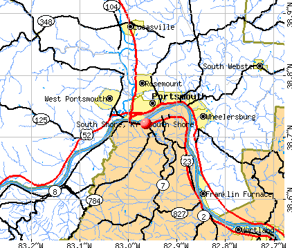 South Shore, KY map