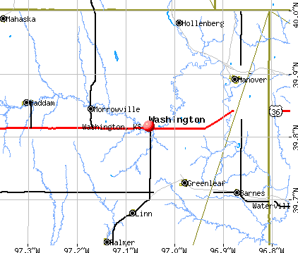 Washington, KS map