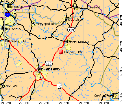 Dunbar, PA map