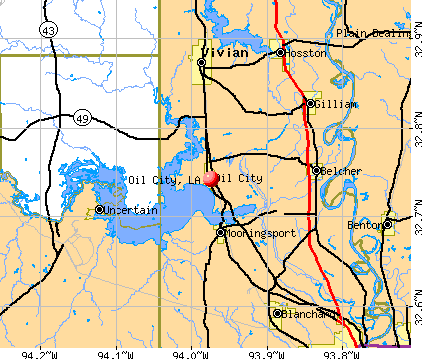 Oil City, LA map