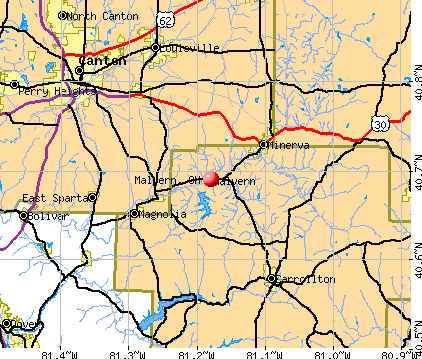 Malvern, OH map