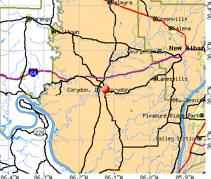 Corydon, IN map