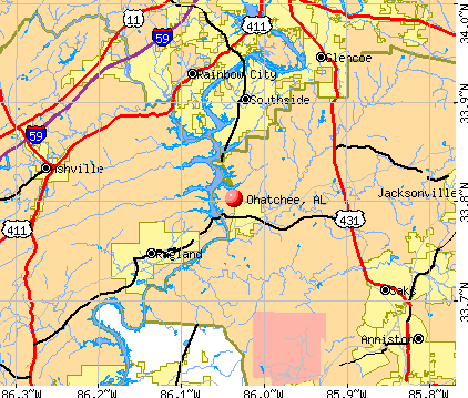 Ohatchee, AL map