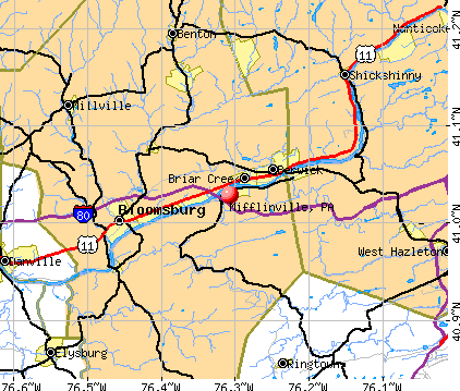 Mifflinville, PA map