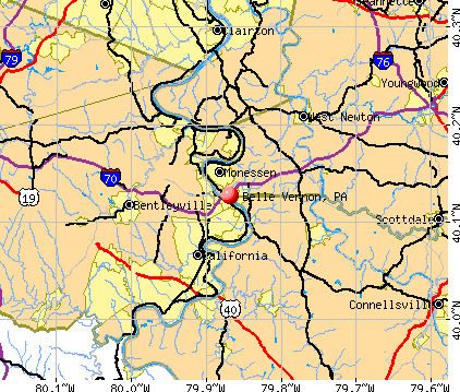 Belle Vernon, PA map