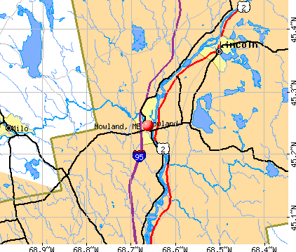 Howland, ME map