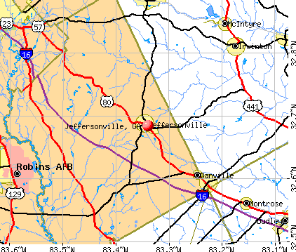 Jeffersonville, GA map