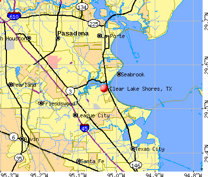 Clear Lake Shores, TX map