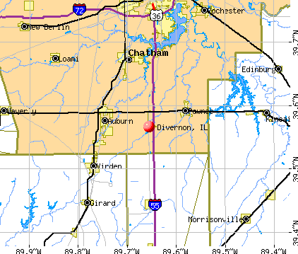 Divernon, IL map