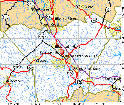 Balfour, NC map